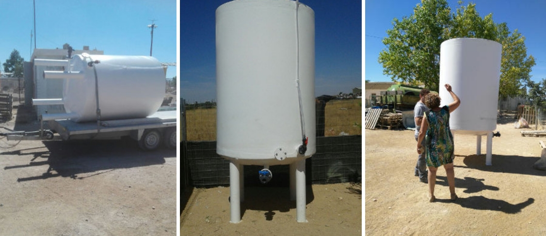 Wassertanks für die Albergue